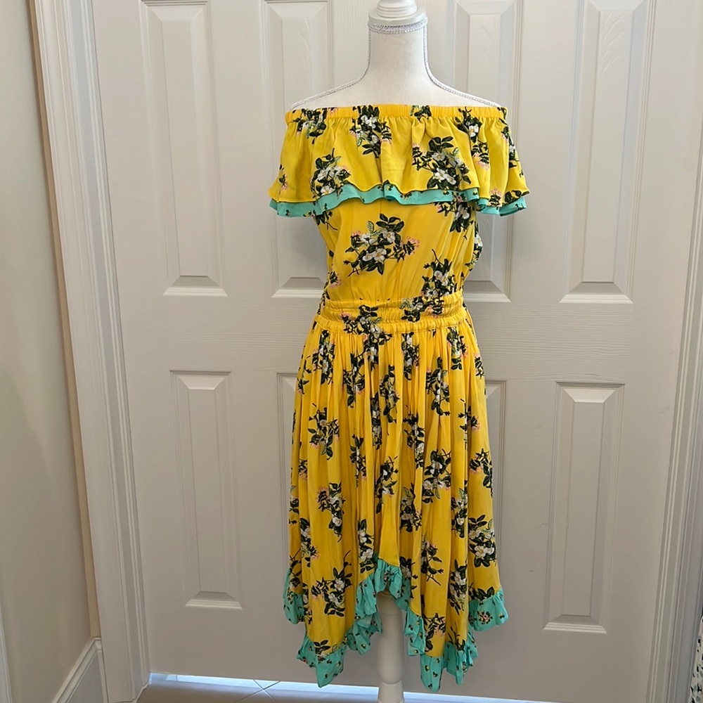 Yellow and Teal floral Matilda Jane dress.